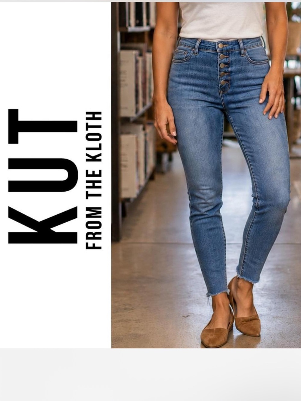 Kut from the Kloth Medium Blue Donna High-Rise Ankle Skinny Jeans Size 0 - Picture 1 of 5